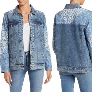 NWT Avec Les Filles Patchwork Denim Jacket, size S
